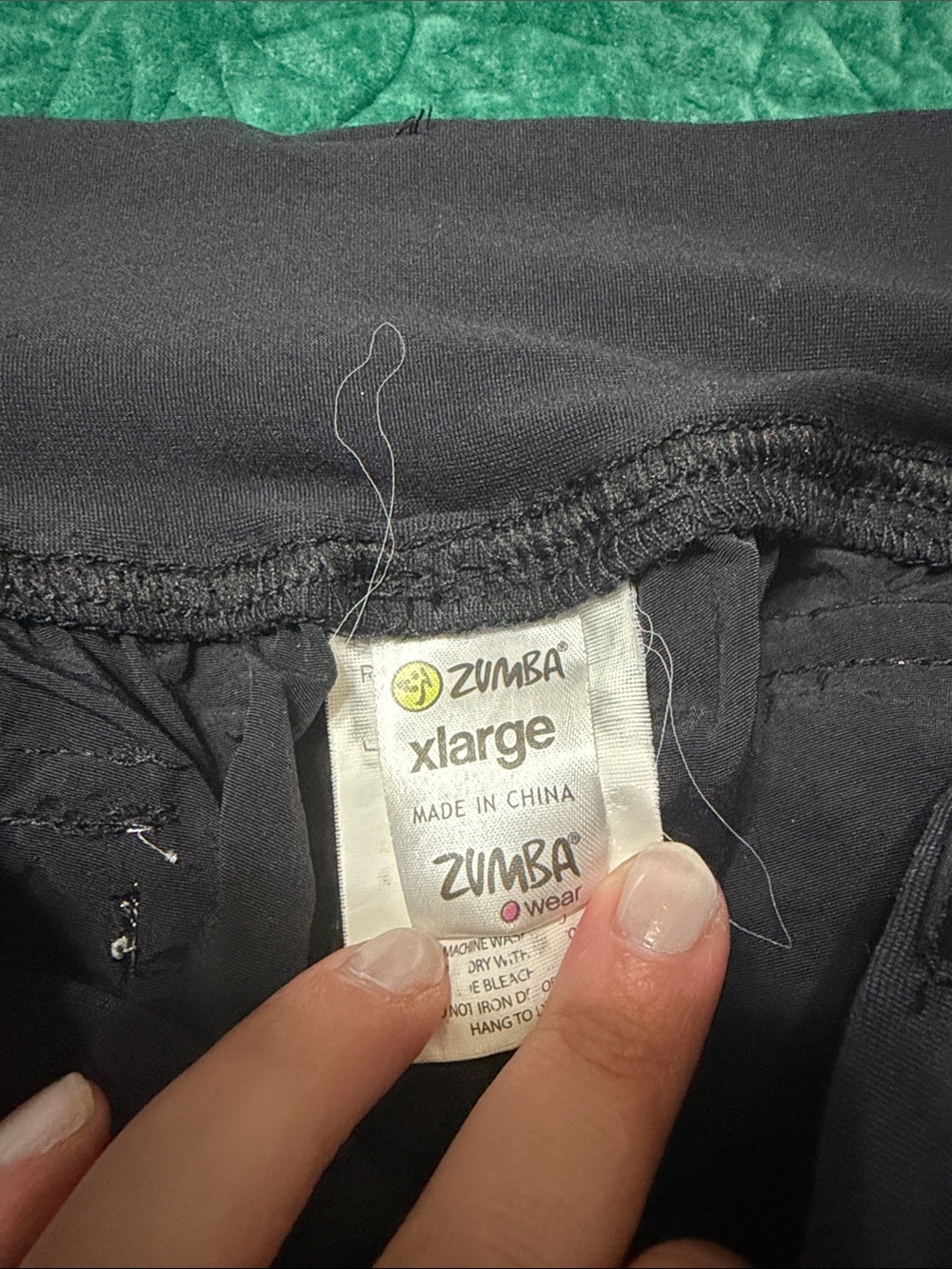 Zumba Fitness Black Track Pants with White Contrast Stitching - Picture 2 of 3